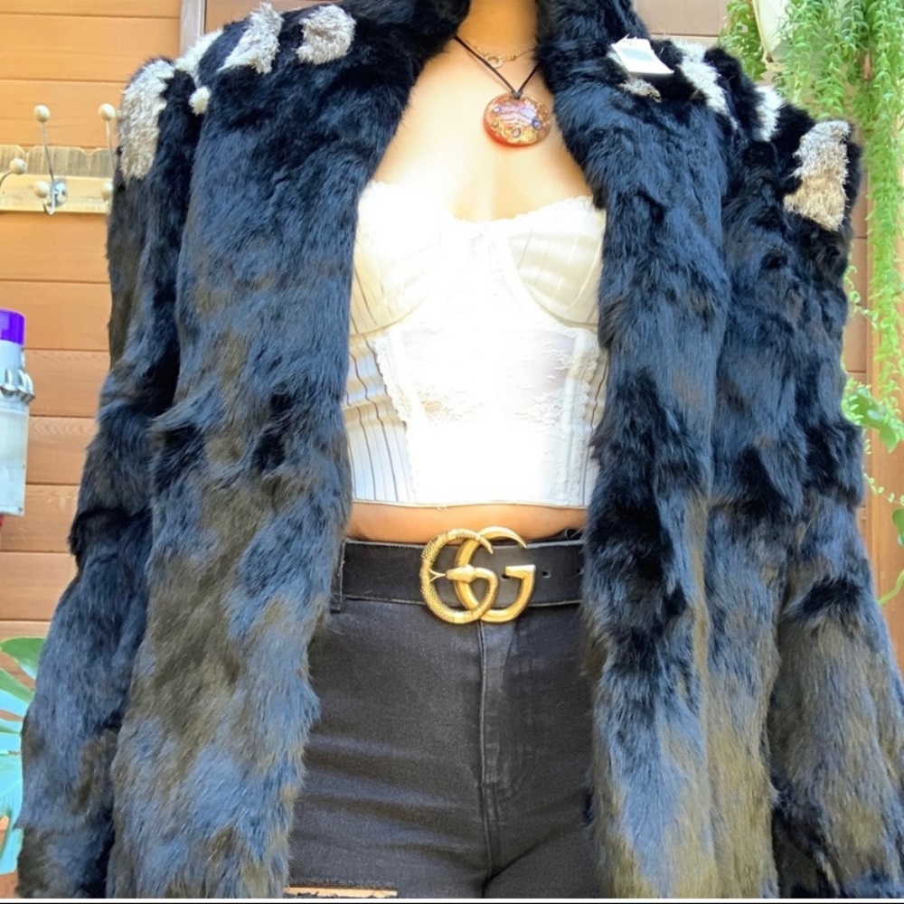 Sergio Valente Rabbit Fur Coat Medium